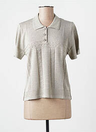 Pull coupe cintrée manches courtes vert LAS CABRILLAS femme