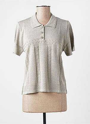 Pull coupe cintrée manches courtes vert LAS CABRILLAS femme