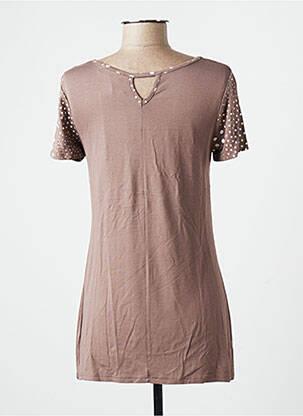 Tunique manches courtes tissage jersey marron PLURIELLES femme