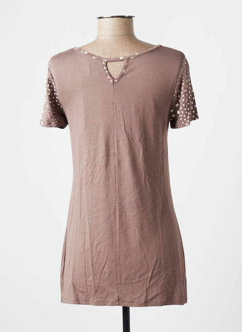 Tunique manches courtes marron PLURIELLES pour femme