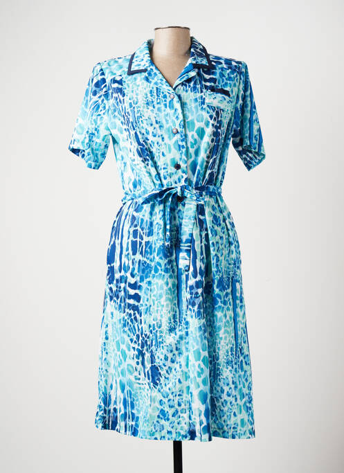 Robe mi-longue bleu MARIE DE MARCILLE pour femme