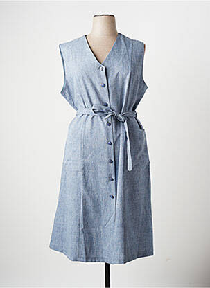 Robe mi-longue sans manche sans manche bleu MARIE DE MARCILLE femme