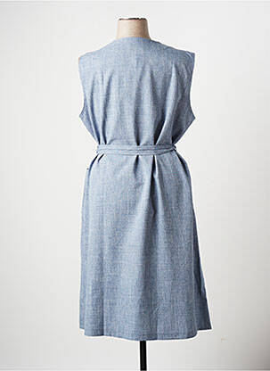 Robe mi-longue sans manche sans manche bleu MARIE DE MARCILLE femme