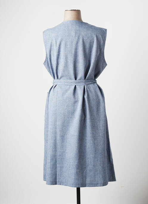 Robe mi-longue bleu MARIE DE MARCILLE pour femme