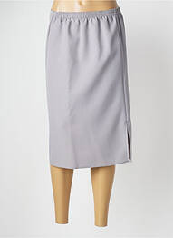 Jupe mi-longue coupe droite gris PLURIELLES femme
