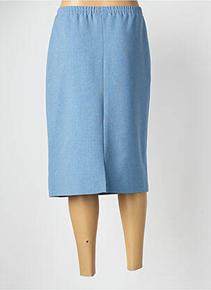 Jupe mi-longue coupe droite bleu GUY DUBOUIS femme