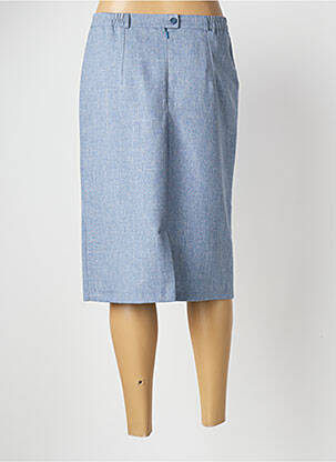 Jupe mi-longue coupe droite bleu VALMODE femme