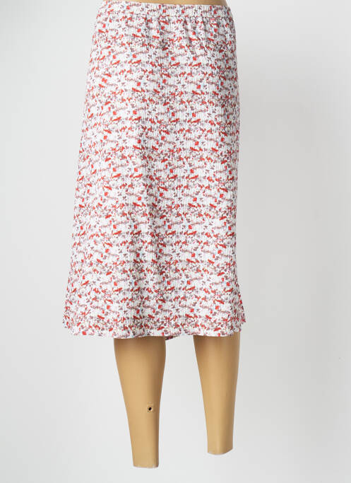 Jupe mi-longue rouge MARIE DE MARCILLE pour femme