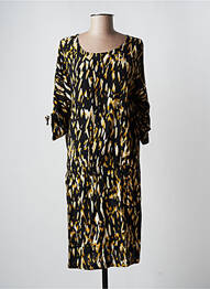 Robe mi-longue coupe fluide manches courtes noir WMN femme