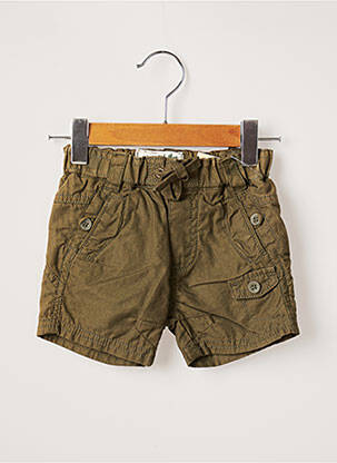 Short tissage popeline taille élastique vert MAYORAL garcon