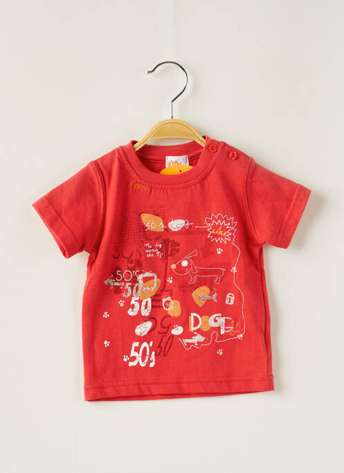 T-shirt rouge P'TITES CANAILLES pour garçon