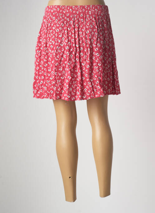 Jupe courte rouge ICHI pour femme