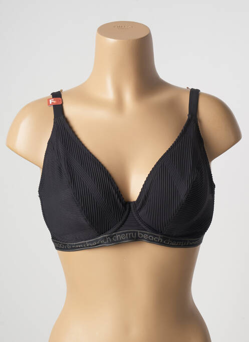 Haut de maillot de bain stretch haut soutien-gorge emboitant noir CHERRY BEACH femme