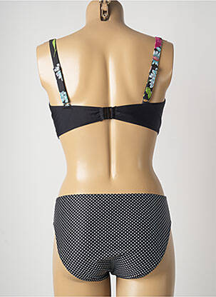 Maillot de bain 2 pièces fermeture clip haut soutien-gorge emboitant noir ROSE POMME femme