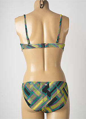 Maillot de bain 2 pièces stretch haut soutien-gorge balconnet vert CHERRY BEACH femme