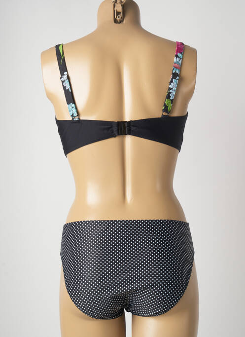 Maillot de bain 2 pièces fermeture clip haut soutien-gorge emboitant noir ROSE POMME femme