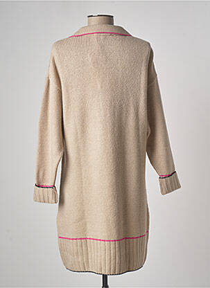 Robe pull coupe droite manches longues beige PAME CARRIONI femme