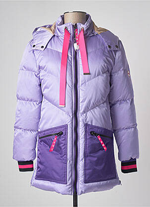 Doudoune poches a capuche violet PAME CARRIONI femme