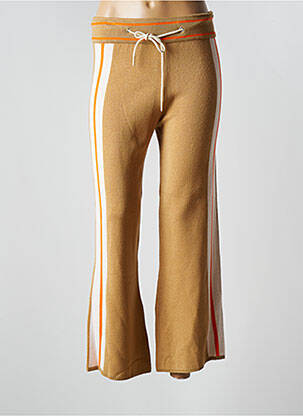 Pantalon 7/8 taille haute taille haute beige PAME CARRIONI femme