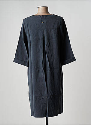 Robe mi-longue coupe fluide manches 3/4 bleu ÉTYMOLOGIE femme
