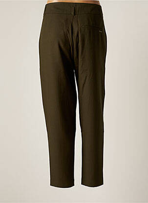 Pantalon slim tissage popeline taille normale vert ONE STEP femme