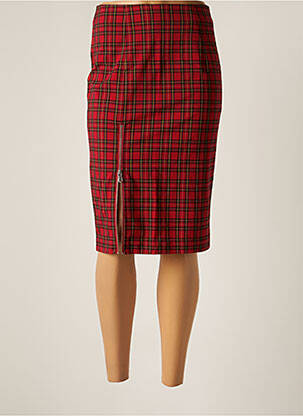 Jupe mi-longue taille à pinces rouge SCHOOL RAG femme