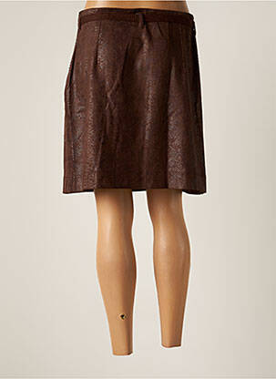 Jupe courte fermeture zip latéral marron LO! LES FILLES femme