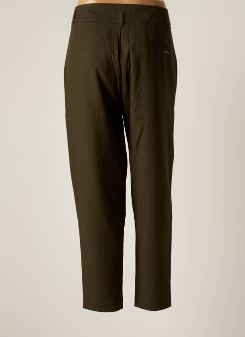 Pantalon slim tissage popeline taille normale vert ONE STEP femme