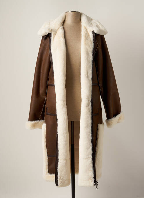 Manteau long marron K-DESIGN pour femme