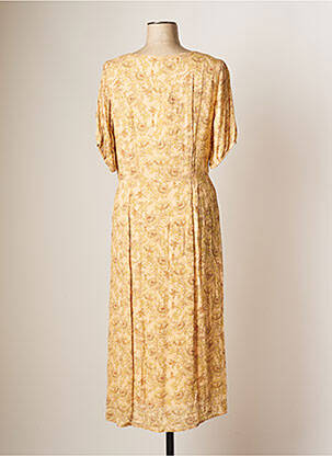 Robe mi-longue imprimé fleurs manches courtes beige YAYA femme