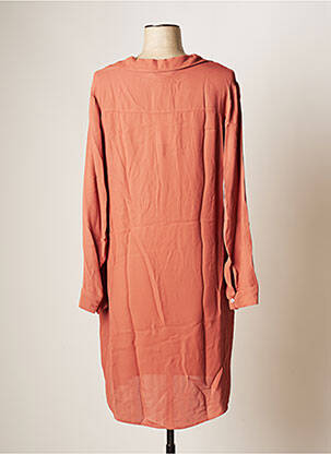 Robe mi-longue coupe fluide manches longues orange YAYA femme