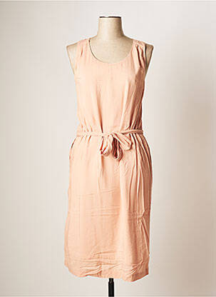 Robe mi-longue col rond fines bretelles rose YAYA femme
