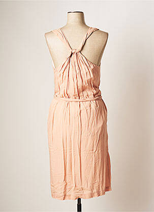 Robe mi-longue coupe fluide fines bretelles rose YAYA femme
