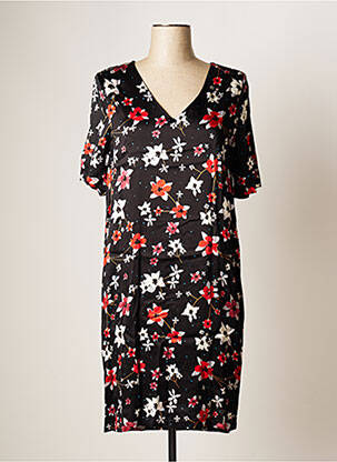 Robe courte manches courtes manches courtes noir YAYA femme