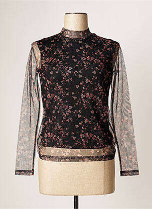 Top coupe cintrée manches longues noir MOLLY BRACKEN femme