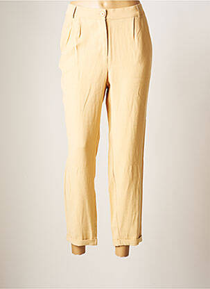 Pantalon 7/8 taille haute taille haute beige YAYA femme