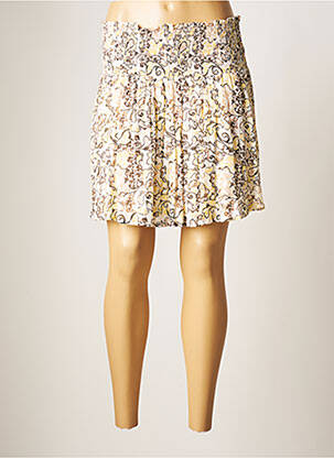 Jupe courte coupe évasée beige YAYA femme