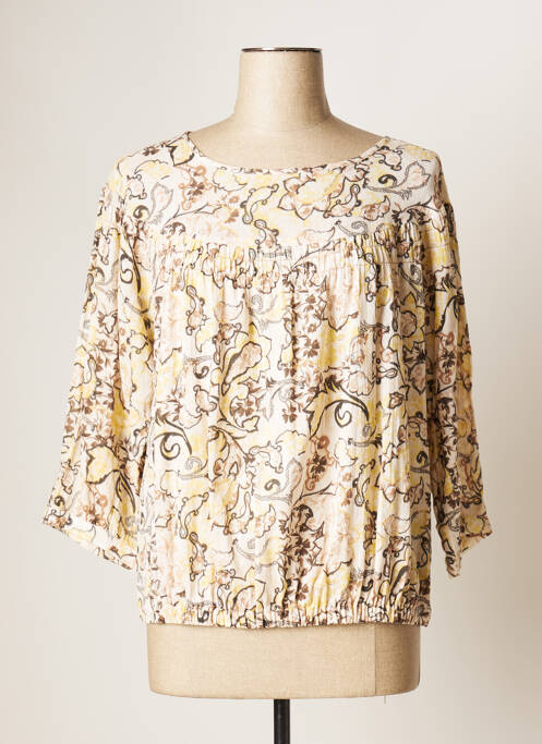Blouse imprimé fleurs manches 3/4 beige YAYA femme