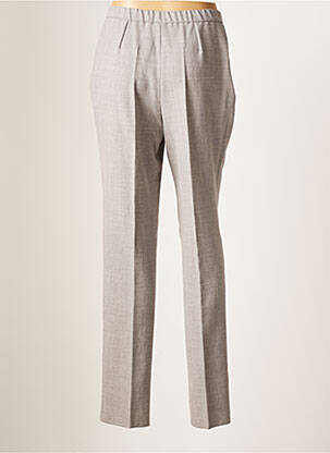 Pantalon droit tissage crêpe taille haute gris GEVANA femme