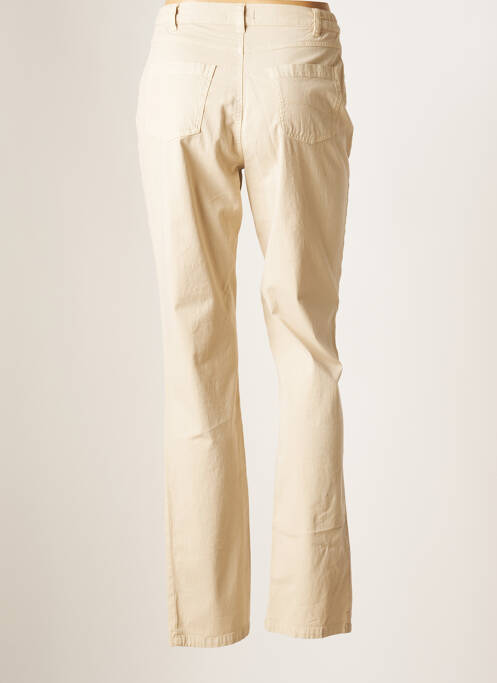 Pantalon slim taille élastique taille haute beige TBS femme