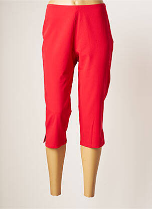 Pantacourt stretch taille normale rouge BARANDI femme