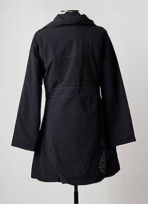 Manteau long coupe cintrée sans capuche noir SIDECAR femme