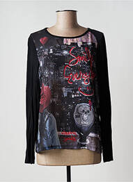Polo manches longues manches longues noir MISSING JOHNNY femme