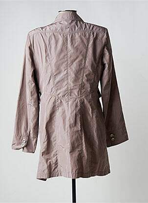 Imperméable manches longues sans capuche marron #144894 femme