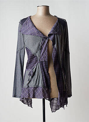 Gilet manches longues coupe cintrée bleu AKELA KEY femme