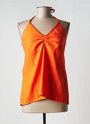 Top coupe cintrée fines bretelles orange PRINCESSE NOMADE femme