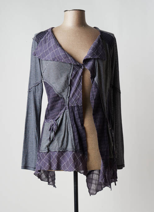 Gilet manches longues coupe cintrée bleu AKELA KEY femme