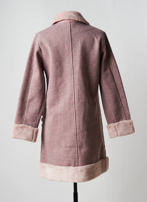 Manteau long rose AKINOLAUDE pour femme