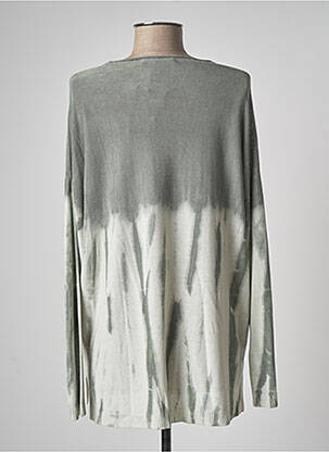 Pull tunique manches longues manches longues vert LAUREN VIDAL femme