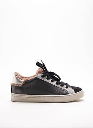 Baskets tissage tissage pailleté talon plat jusqu'à 3cm noir CRIME LONDON femme